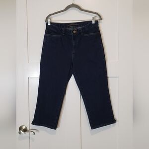 Lauren Jeans Co Ralph Lauren Classic Mid-Calf Jeans Sz 8 Cotton Stretch Darkwash